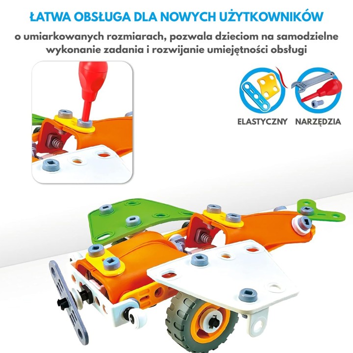 Zestaw Klocki Konstrukcyjne Pojazdy STEM 163 el. - WOOPIE