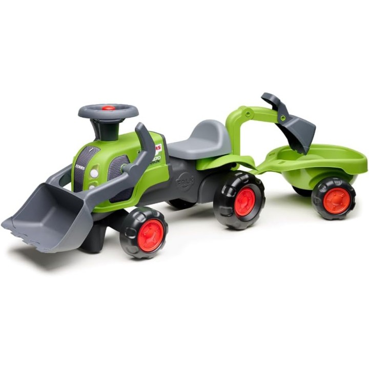 Jeździk Traktor Claas z Koparką i Przyczepą od 1 roku FALK