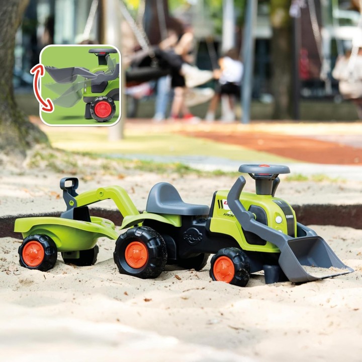 Jeździk Traktor Claas z Koparką i Przyczepą od 1 roku FALK