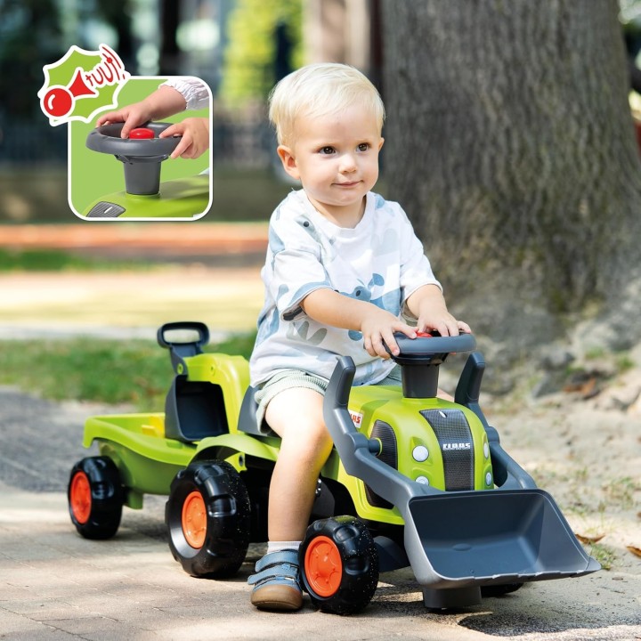 Jeździk Traktor Claas z Koparką i Przyczepą od 1 roku FALK