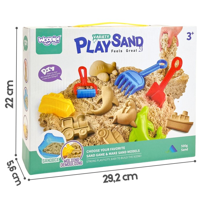 WOOPIE Kinetic Sand 0.5 kg with Table and Molds