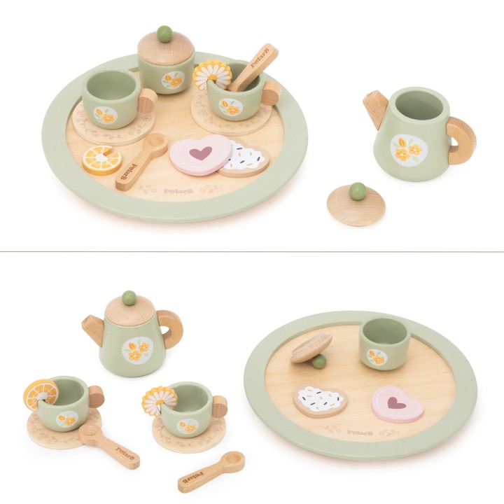 Viga Tea Set – 15-piece wooden set for children