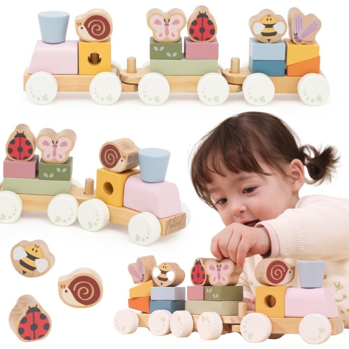 Wooden Educational Train Spring Garden for Children 18m+ from Viga