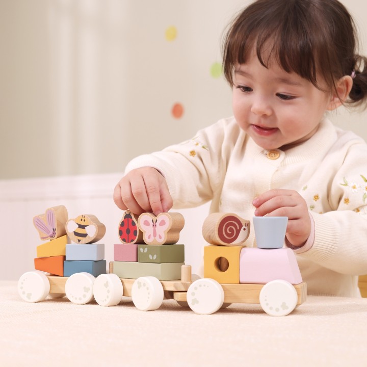 Wooden Educational Train Spring Garden for Children 18m+ from Viga