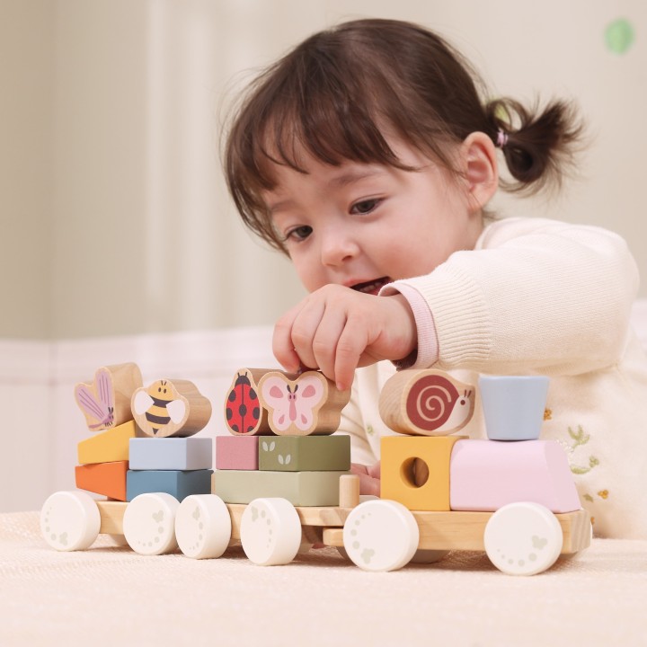 Wooden Educational Train Spring Garden for Children 18m+ from Viga
