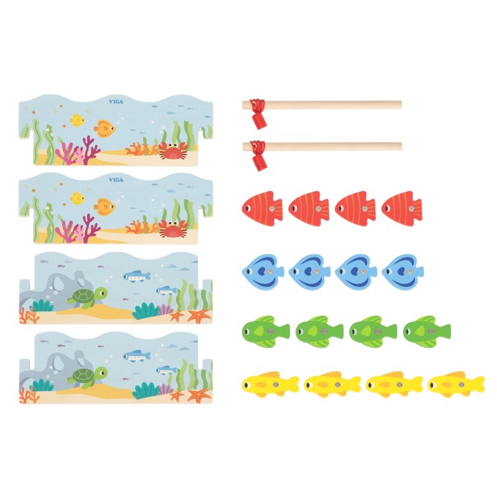 Wooden Magnetic Fishing Game Viga - fun and learning for toddlers