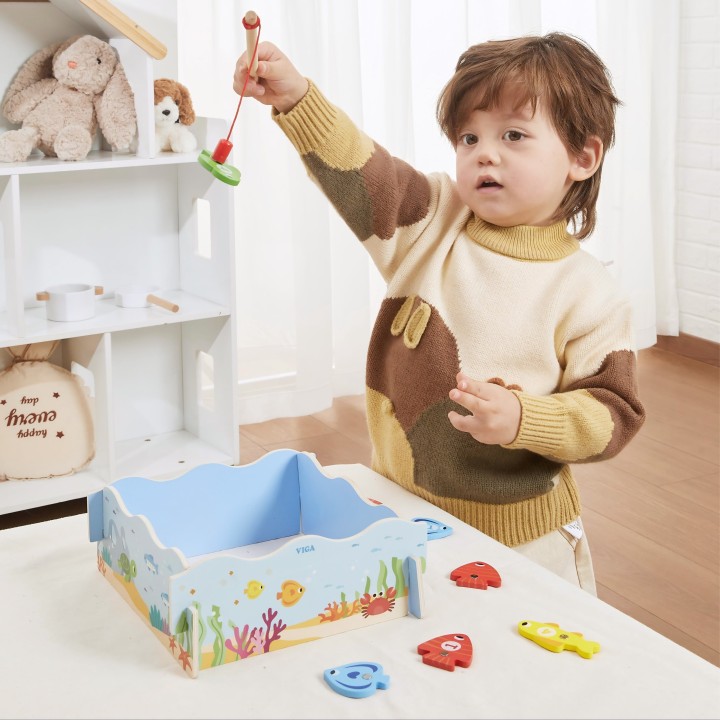 Wooden Magnetic Fishing Game Viga - fun and learning for toddlers