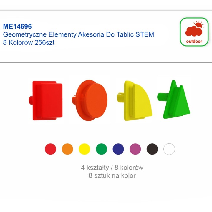 MASTERKIDZ Geometryczne Elementy 8 Kolorów 256 szt. STEM