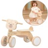 VIGA PolarB Wooden Ride-on Brown Teddy Bear with Soft Wheels