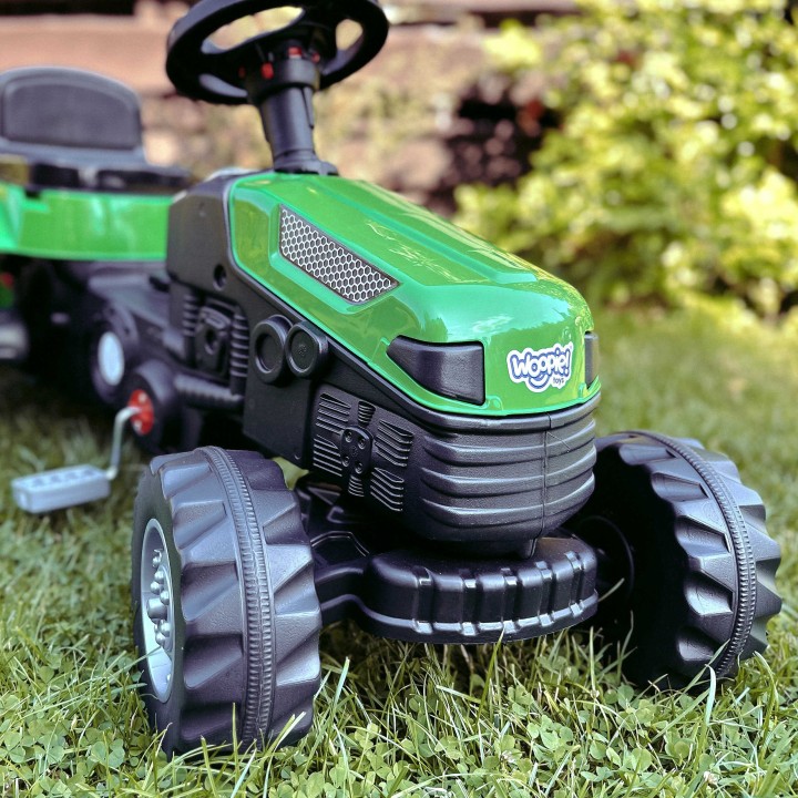 Green tractor with trailer for kids - Woopie garden toy