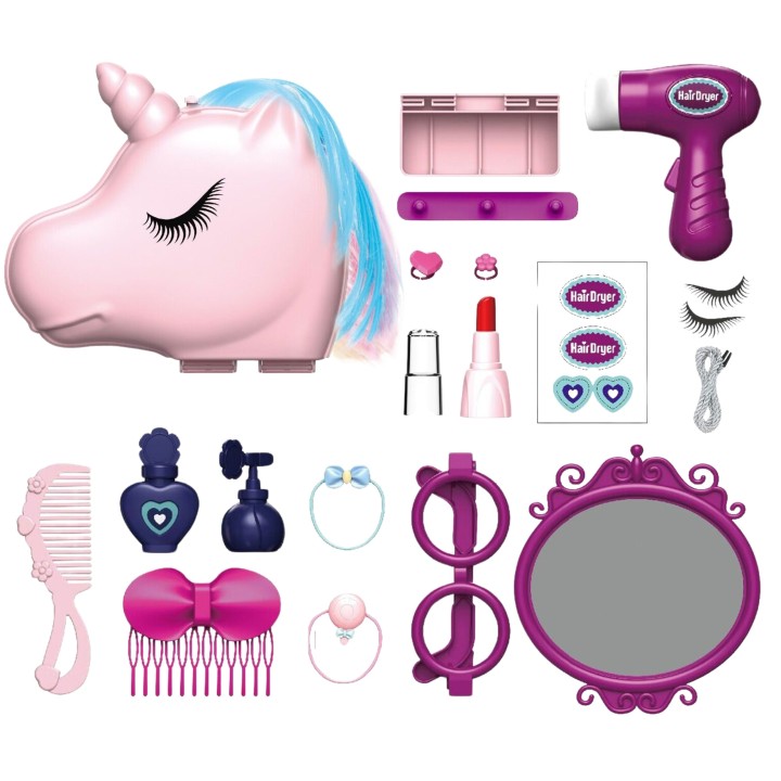 Large white dressing table with Viga accessories - set for small girls