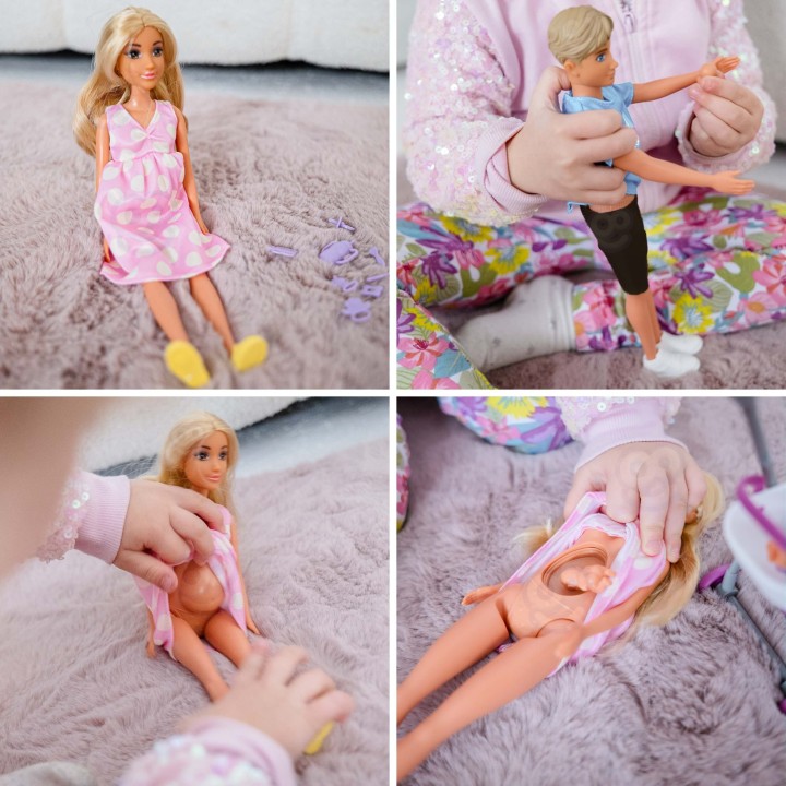 Pregnant Mom Doll with Belly and Dad - Woopie Family Set