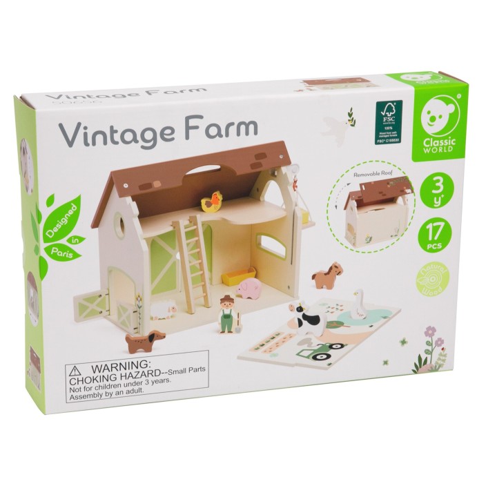 Wooden Vintage Farm (Classic World) - Folding House 17 pieces