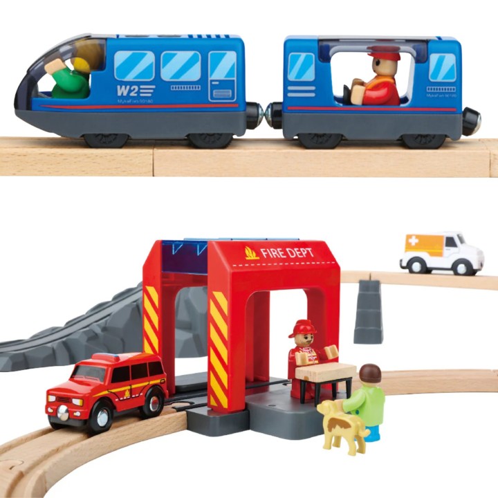 Woopie Fire Department Wooden Train – Electric, Sound Effects