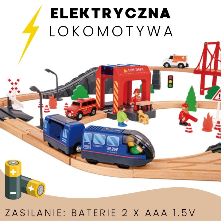 Drewniana kolejka Straż Pożarna Woopie – Elektryczna, Efekty Dźwiękowe