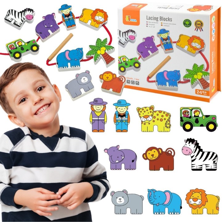 Viga Safari and ZOO Threading Blocks – Creative Fun for Toddlers