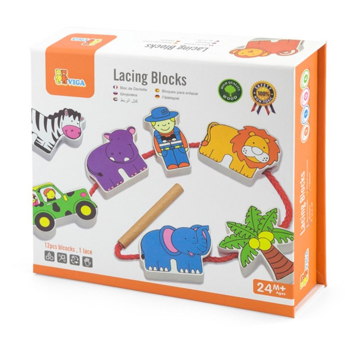 Viga Safari and ZOO Threading Blocks – Creative Fun for Toddlers