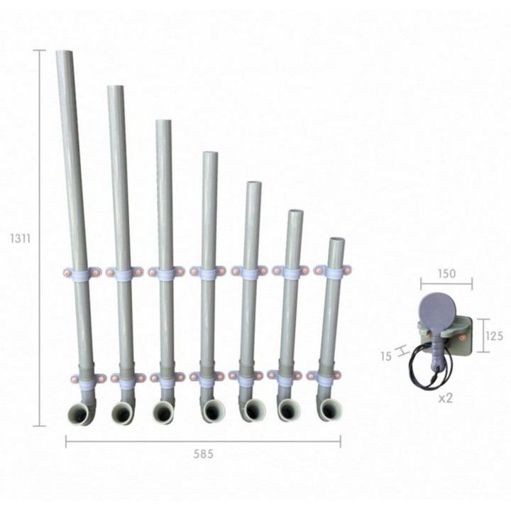 Sound Tubes with Sticks for the Masterkidz STEM Panel - musical toy