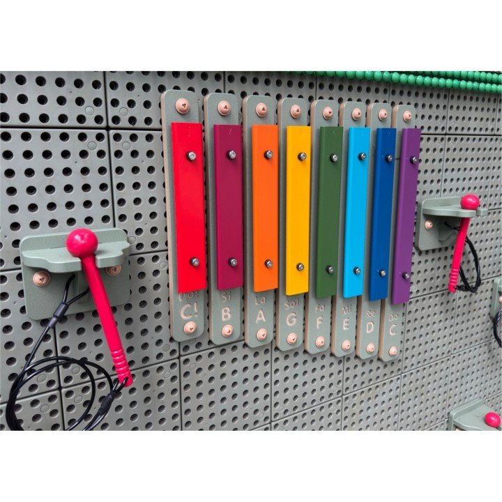 Tęczowy Ksylofon Ścienny Masterkidz-Duży, Edukacyjny Instrument STEM