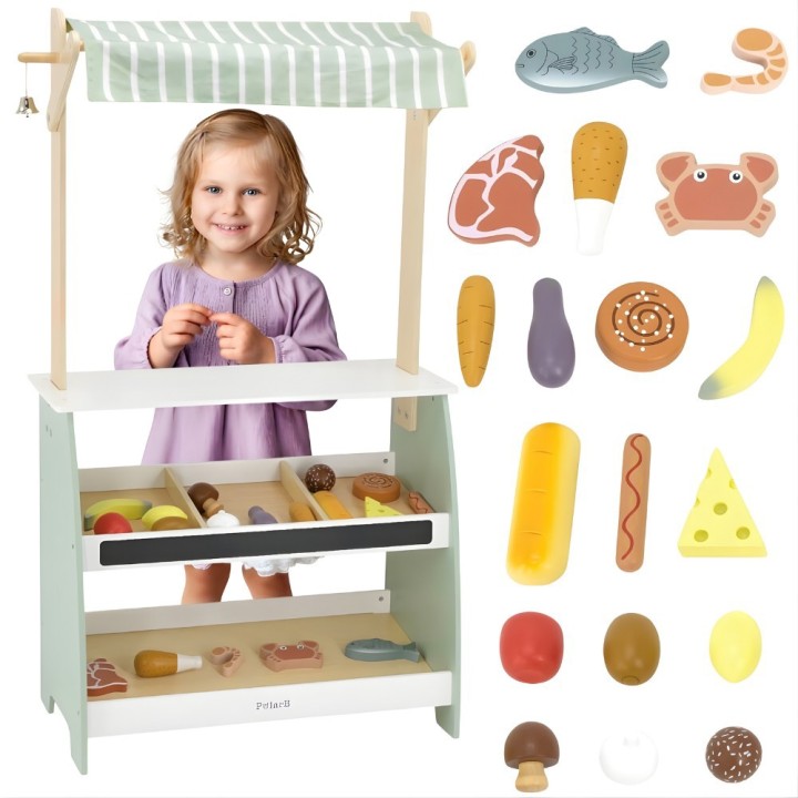 VIGA PolarB Wooden Trade Fair Stand - Children's Shop Stall