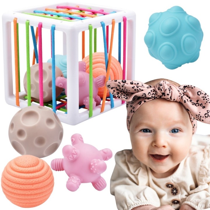 Elastyczna kostka sensoryczna sorter edukacyjny dla dzieci 3+ - WOOPIE