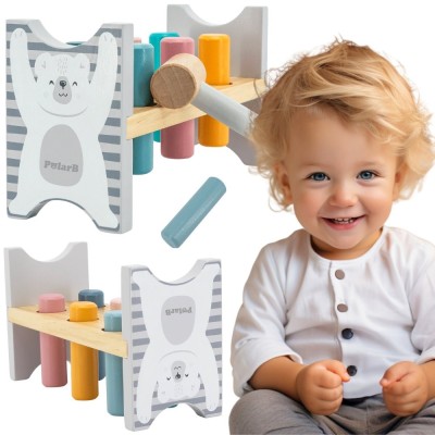 VIGA PolarB Wooden Montessori Hammer Bench