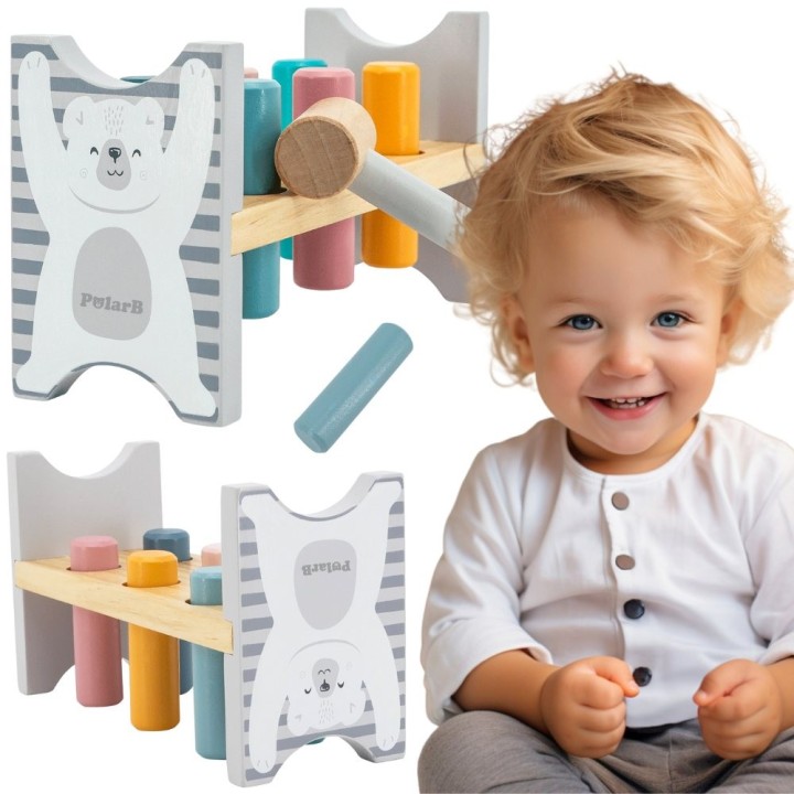 VIGA PolarB Wooden Montessori Hammer Bench