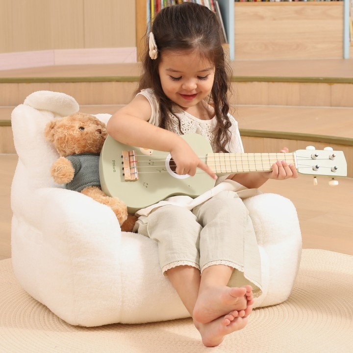 Viga Drewniane Ukulele Dla Dzieci Zielone z Nutami