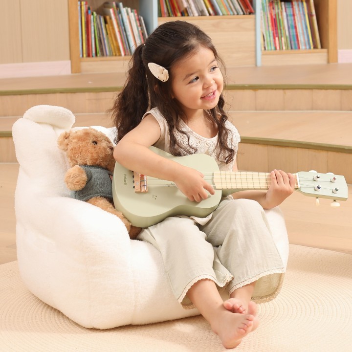 Viga Wooden Ukulele for Children Green with Musical Notes