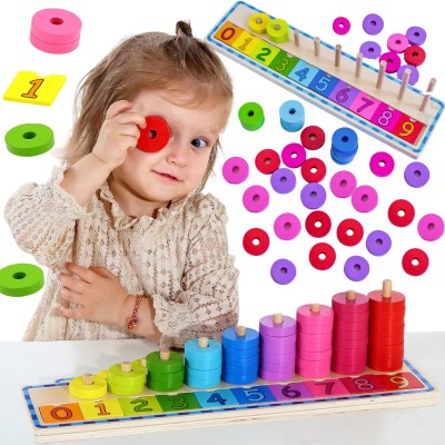 WOOPIE GREEN Montessori Puzzle 56 Pieces Learning Counting and Colors