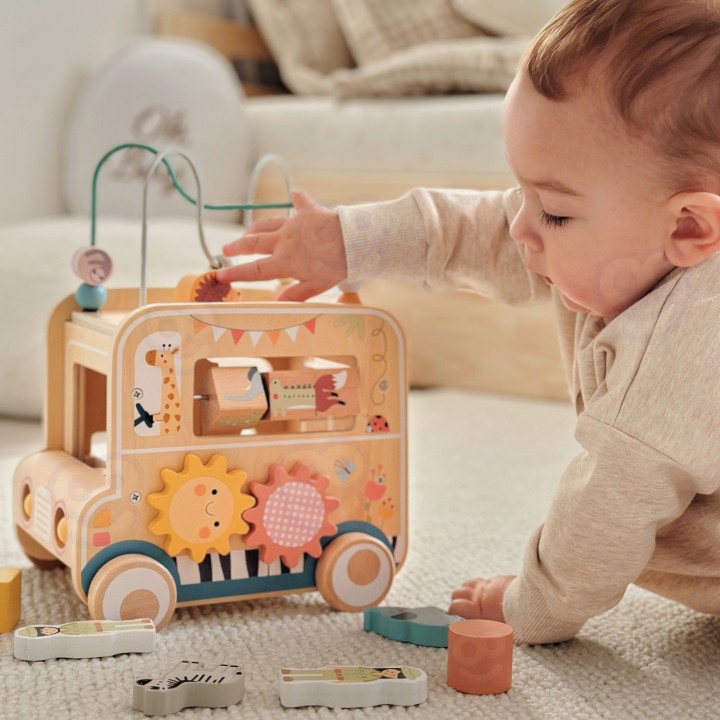 Safari Woopie Green Activity Cube - Educational Wooden Toy
