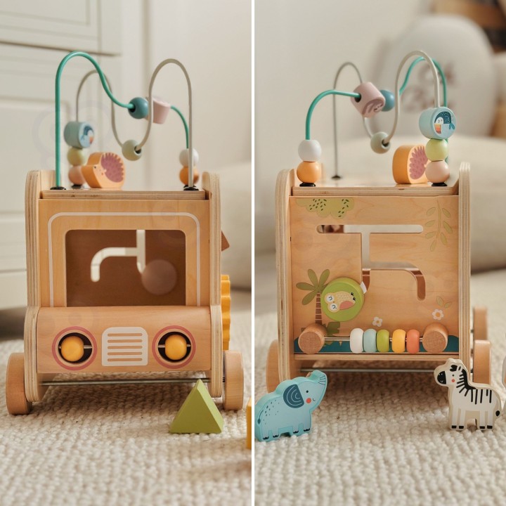 Safari Woopie Green Activity Cube - Educational Wooden Toy