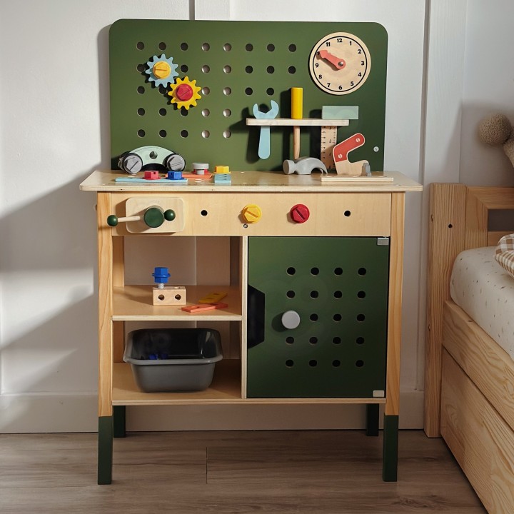 Montessori Educational Workshop Woopie GREEN - Wooden with Tools