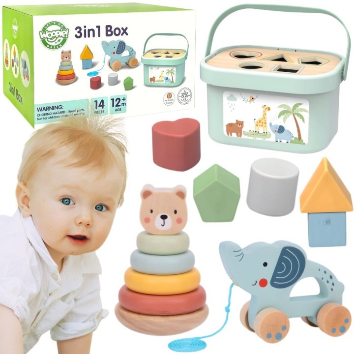 GREEN Box 3w1 Zestaw edukacyjny dla dzieci dla najmłodszych - WOOPIE!!