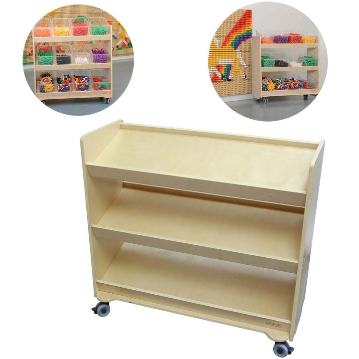 Regał na Kółkach MASTERKIDZ - 3 Półki do Tablicy STEM 800x800