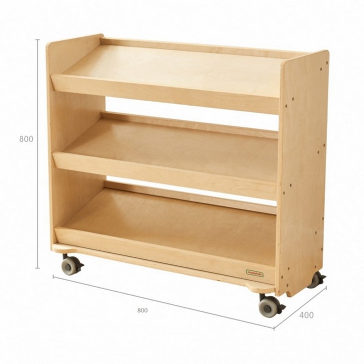 Regał na Kółkach MASTERKIDZ - 3 Półki do Tablicy STEM 800x800