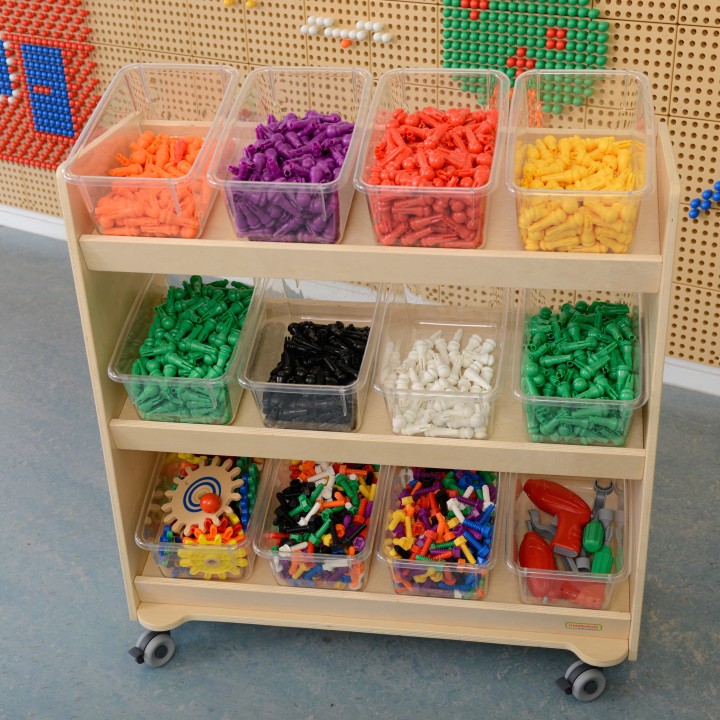 Regał na Kółkach MASTERKIDZ - 3 Półki do Tablicy STEM 800x800