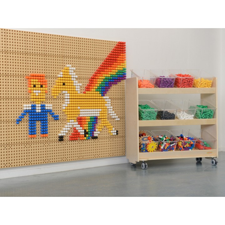 MASTERKIDZ Shelf on Wheels - 3 Shelves for STEM Board 800x800