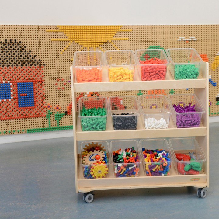 Regał na Kółkach MASTERKIDZ - 3 Półki do Tablicy STEM 800x800