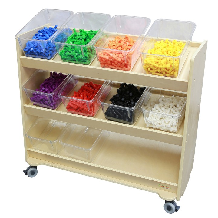 Regał na Kółkach MASTERKIDZ - 3 Półki do Tablicy STEM 800x800