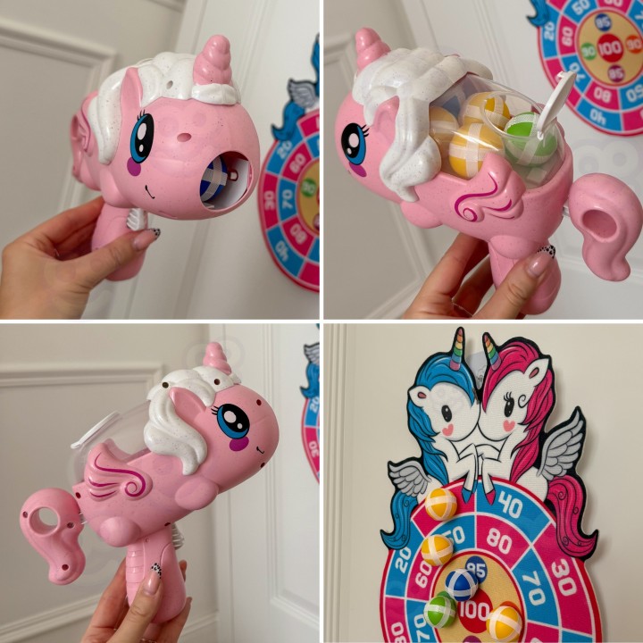 Woopie 2-in-1 Velcro Darts Arcade Game Unicorn