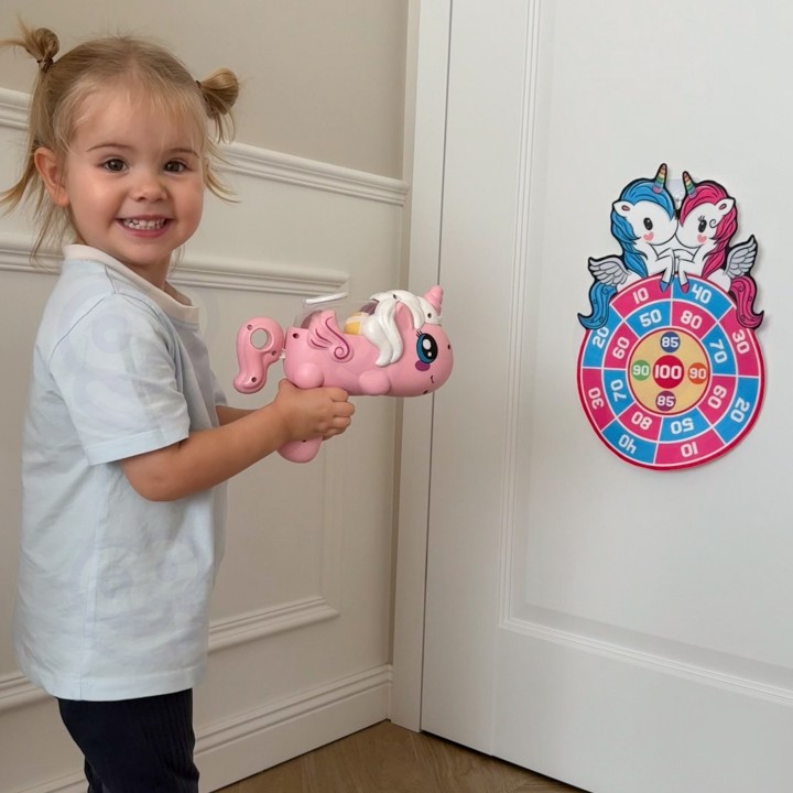 Woopie 2-in-1 Velcro Darts Arcade Game Unicorn