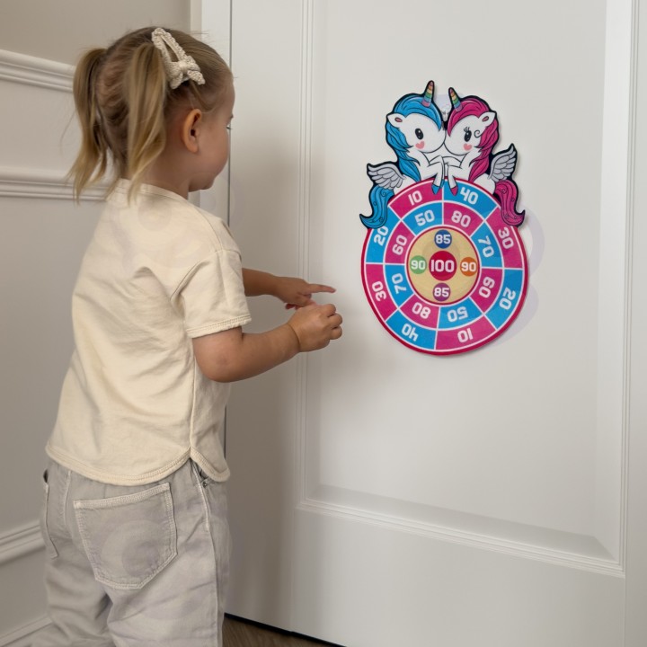 Woopie 2-in-1 Velcro Darts Arcade Game Unicorn