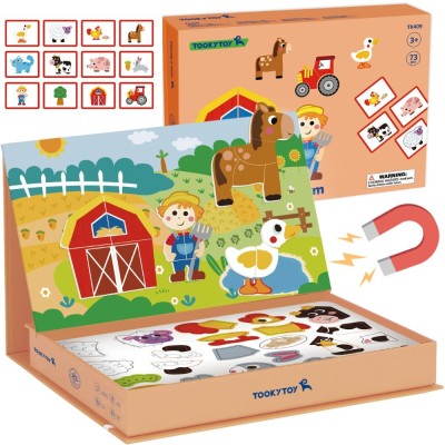 Układanka Magnetyczna Farma TOOKY TOY - Edukacyjne Puzzle dla Dzieci