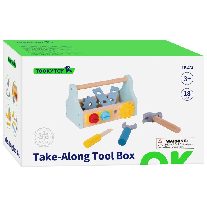 Tooky Toy Toolbox - Wooden Set for Toddlers