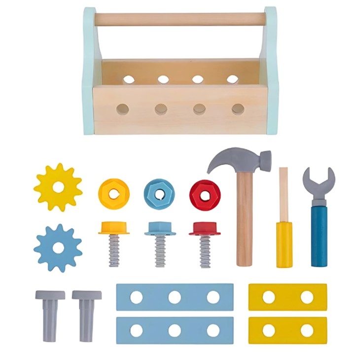 Tooky Toy Toolbox - Wooden Set for Toddlers