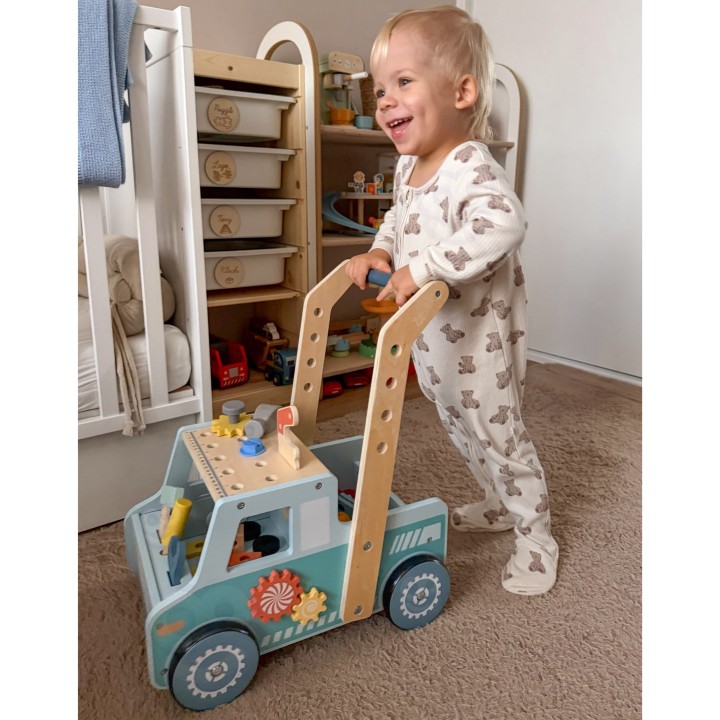 Chodzik Warsztat 2w1 Tooky Toy - Drewniany Pchacz z Narzędziami