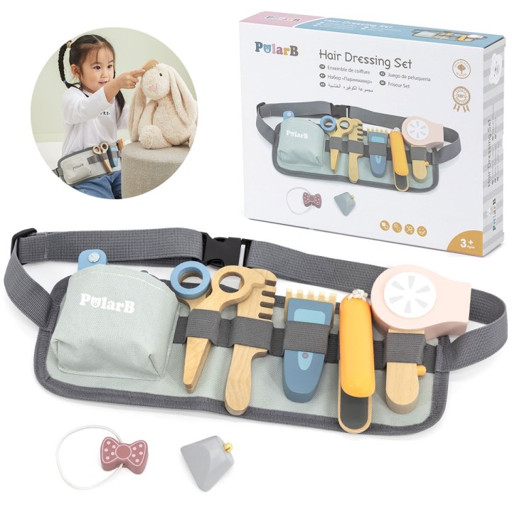 VIGA PolarB Wooden Hairdressing Set with Tools for Children