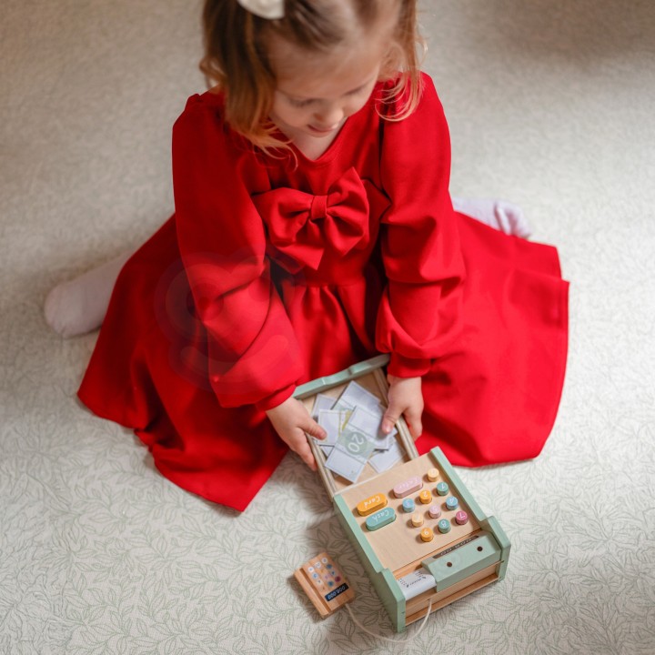 Drewniana Kasa Sklepowa Woopie - Zabawka Edukacyjna dla Dzieci