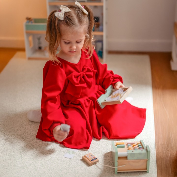 Drewniana Kasa Sklepowa Woopie - Zabawka Edukacyjna dla Dzieci